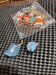 海水藍寶 月光石原礦 墬飾純銀扣頭 贈送鑰匙圈&amp;串珠