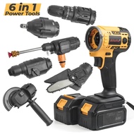 Mesin Bor Mesin Drill Power Tools 6In1 Satu Set Lengkap 2Box Baterai 48V Multifunctional Tool - 6670
