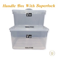 Yokoko Handle Box With Superlock/Storage Box/ Kotak Simpanan Serbaguna