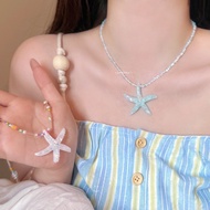 Beach Necklace, Acrylic Beaded Starfish Necklace LATEST MODEL Sparkling Cute Vibe Beach Necklace