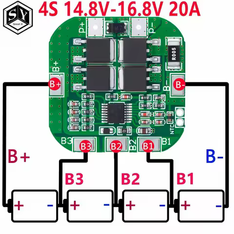 4S 14.8V / 16.8V 20A peak li-ion BMS PCM battery protection board bms pcm for lithium LicoO2 Limn2O4
