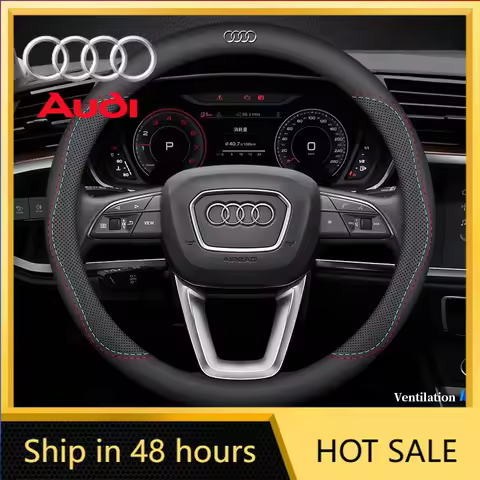 2025 Hot Car Dedicated Breathable Antiskid Leather Steering Wheel Cover For Audi A1 A2 A3 A4 A5 A6 A