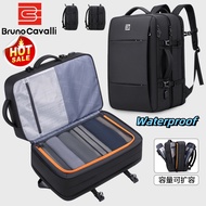 Bruno Cavalli Laptop Backpack Men Square Expandable Waterproof Large Capacity Travel Bag