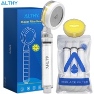 ALTHY Vitamin C Handheld Shower Head Filter,High Pressure SPA Softener Water,Whiten&Moisturizing Dry