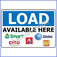 ▤ ◎ ❃ Laminated Signages Load Available Here Sticker Signage PVC Sign Boards Load SIM Available her