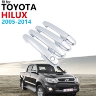 Door Handle Car Accessories for Toyota Hilux AN10 AN20 AN30 SR5 2005~2014 Chrome Handle Cover Trim Set Car Stickers 2013 2012