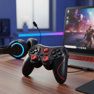 T3 2.4G USB Wireless Bluetooth Game Controller for Android Phone, PC, PS3, TV Box  T3 2.4G USB Perma