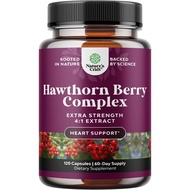 Extra Strength Hawthorn Berry 120 Capsules - 1330mg Per Serving 4:1 Hawthorn Extract Digestion and H