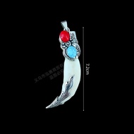 Tel: Men's Unique Retro Tibetan Silver Real Dog Teeth Pendant Accessories Portable Pendant Accessori