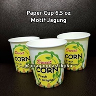 Paper Cup 6.5 oz Corn Motif | Jasuke Paper Cup | 6 oz 6oz Sweet Corn Yellow Motif