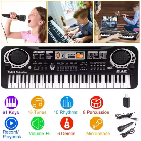 61 Keys Digital Music Electronic Keyboard Piano Musical Instrument Learning Keyboard
