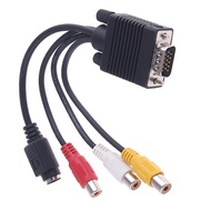 {news}for VGA Male to for S-Video 3 for RCA Female Composite for TV Out Adapter