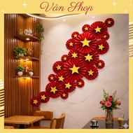 Red Paper Fan with Yellow Star - National Day Decoration September 2, April 30, 1/5 Coffee Shop Deco