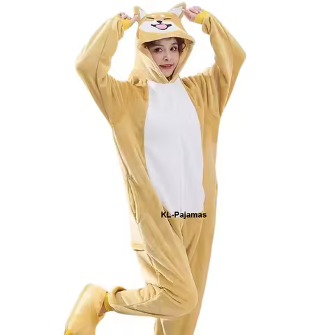 Unisex Adult Dog Onesie Women Animal Cosplay Costume Men One Piece Pajama Kigurumi Flannel Cartoon J