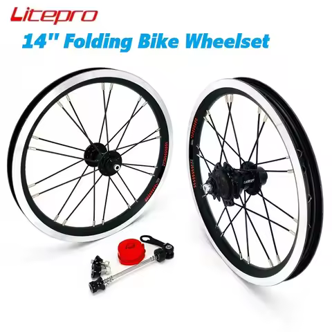 14" Wheelset 14x1.5/1.75 For Dahon BYA412 K3 Folding Bike Aluminum Alloy Double Wall Rims Bearing Hu