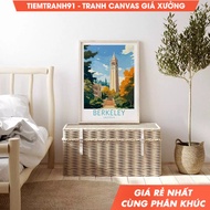Wall paintings, Berkeley University Travel Poster, Berkeley Travel Wall Art, California Berkeley Wal