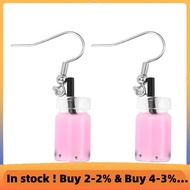 Funny Lemon Tea Pearl Milk Tea Earrings Bubble Tea Funny Dangle Earrings for Women ,Pink