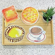 香港特色行李箱貼紙 (一套四款, 港式奶茶-菠蘿包-蛋撻-西多士)