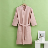 Bathrobe for Women and Men Cotton Waffle Quick Drying All Season Thin Design Hotel Bth Towel Beauty 