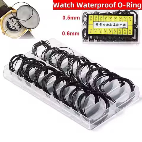 200Pcs Watch Back Case Rubber Waterproof Caseback Gasket O-Ring 0.5mm 0.6mm Thickness Watchmaker O-R