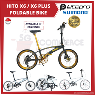 [SG SELLER] HITO X6 PLUS SHIMANO &amp; LITEPRO PARTS Foldable Bike or Bicycle 22 INCH 451 Wheel Set