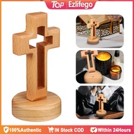 Cross Ornament Standing Cross Wooden Christian Cross Table Altar Cross for Church