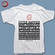 RADIOHEAD FITTER HAPPIER TSHIRT / DTG PRINTING/ GILDAN/ ARRIVAL GUIDE