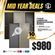 3x7ft 3 Solid Laminated Bedroom Doors Bundle