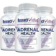 Research Verified Adrenal Support - 180 Capsules - Support Adrenal Gland Function, Boost Energy, Bal