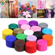 SUYO 1 Roll Crepe Paper Streamers Art Crafts Rainbow Party Supplies Garland Photography Backdrops