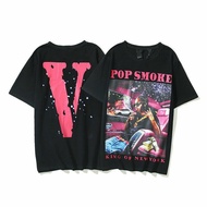 เสื้อยืดพิมพ์ลายพรีเมี่ยม เสื้อยืดวินเทจเสื้อยืดคอกลม พิมพ์ลาย Pop Smoke Vlone King Of New York สไตล์วินเทจ ของขวัญวันเกิด สําหรับผู้ชาย xs-3xlS-5