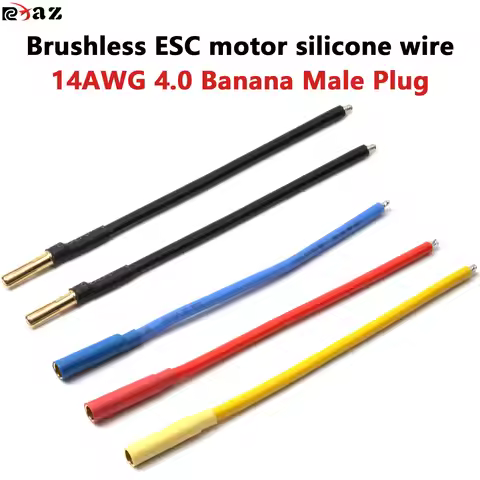 RC Car Brushless ESC Motor Silicone Wire Extension Cable 14AWG 4.0mm Banana Plug Male to Female