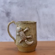 守宮400cc大容量奶茶色陶杯