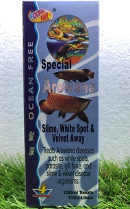 OCEAN FREE SPECIAL  AROWANA-4 FISH SLIME,WHITE SPOT-VELVET AWAY 150ML FOR TREATS AROWANA DISEASES