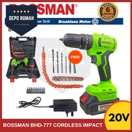 BHD-777 BOSSMAN ECO Series 2.0Ah 20V Brushless Cordless Impact Hammer Drill with Tools Kit [BHD-777/