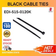 Cable Ties, Black, Pack Qty 100 EDI-515-0120K ,3.6x300mm(pk-100) /EDI-515-0400K ,9.0x530mm(pk-100)