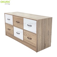 OKURA 6 Drawer Cabinet Chest Drawer Display Storage Kabinet Baju Almari Laci Rak Baju Almari