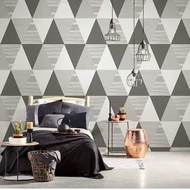 Wallpaper Dinding - Wallpaper Stiker Dinding - Walpaper Kamar Tidur - Ruang Tamu - Dapur Wallpaper Segitiga Motif Segitiga