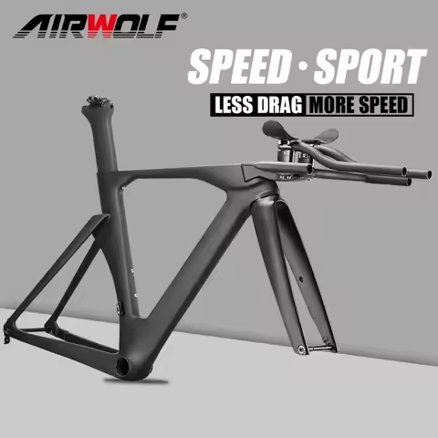 2024 AIRWOLF New T1100 Carbon TT Bike Frame Aero Triathlon Bike Frameset High Quality Disc Brake Tim