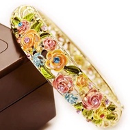 Cloisonne Beijing Hollow Open Jewelry Retro Bracelet Bracelet Fashion Gold-Plated Enamel Gift 6.9