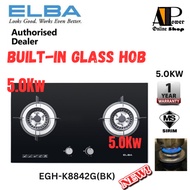 NEW Elba Built-In Glass Hob Burners (5Kw+5Kw) ELBA EGH-K8842G(BK) / 8842