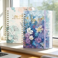 2027 New Style Planner Notebook High-Value Schedule Book Flower Coil Book A5 Strap Book OYTS
