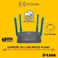 D-Link 4G LTE Unlimited Plan Router (Fiber Auto Failover) | Dual SIM Option | Backup WiFi | DWR-M905