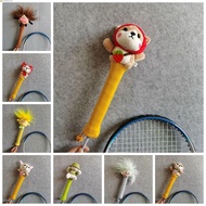 HUMBERTO Cartoon Badminton Racket Protector, Drawstring Animal Badminton Racket Handle Cover, Sweat Absorption Grip Cute Non Slip Elastic Badminton Racket Grip Cover Universal