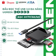 Ugreen 30333 Memory Card Reader | Supports Diverse SD/TF/MS/CF Cards, USB 3.0, Speed 5Gbps, Cord Len