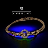 🌺 Givenchy紀梵希| “G” 鑲鑽金色古董手鍊#二手