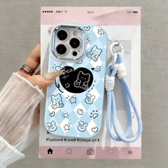 Samsung Case+bracelet Case Silicone Star Casing Samsung A07 A06 a25 5G A55 A56 5G A36 A15 S24 ULTRA 