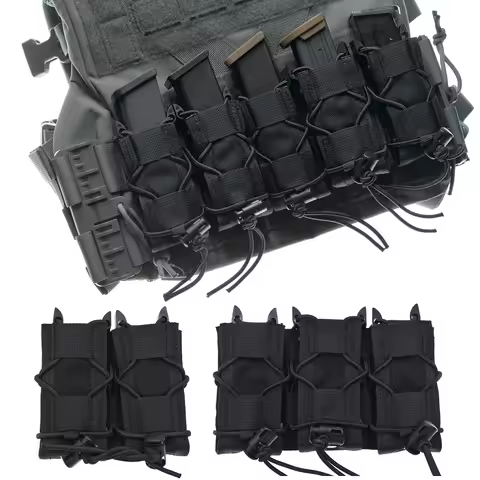 TACGEAR Double Triple Molle Mag Pouch Magazine Carrier cartridge for 9mm .40 .45ACP Hand Magazines E