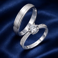 Authentic 950 Silver Couple Wedding Ring SAN950 [C617] – pilihan PLATINUM, Palladium & White Gold