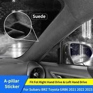 Suede A-pillar Protective Sticker For Subaru BRZ Toyota GR86 2021 2022 2023 2024 2025 Car LHD RHD Pa